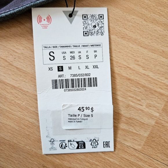 Zara Strapless Grey Buckle Top - Picture 5 of 6